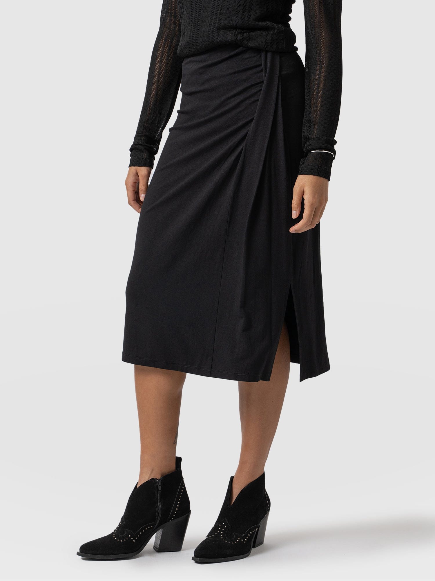 Salina Draped Skirt - Black